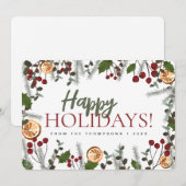 Cartes Pour Fêtes Annuelles Oranges saintes de pin de Noël moderne Joyeux jour (Devant / Derrière)