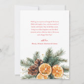 Cartes Pour Fêtes Annuelles Oranges séchées de Noël Élégant Citrus Festif (Dos)