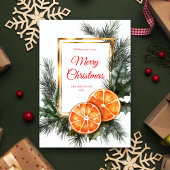 Cartes Pour Fêtes Annuelles Oranges séchées de Noël Élégant Citrus Festif