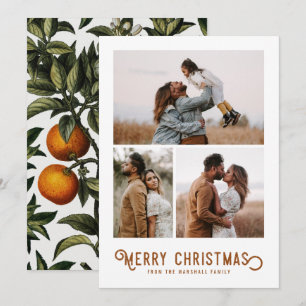 Cartes Pour Fêtes Annuelles Oranges vintages d'hiver 3 Collage photo Noël