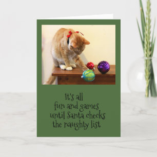 Cartes Pour Fêtes Annuelles OrangeTabby Chat être coquin