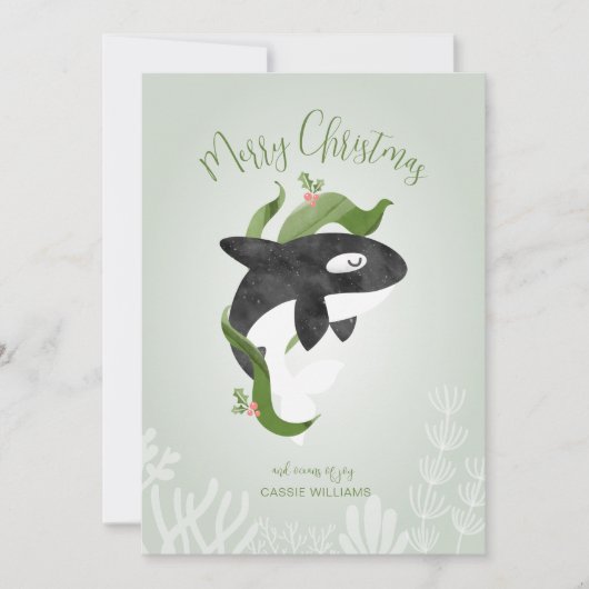 Cartes Pour Fêtes Annuelles Orca Christmas Flat Holiday Card (Devant)