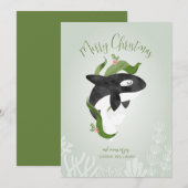 Cartes Pour Fêtes Annuelles Orca Christmas Flat Holiday Card (Devant / Derrière)