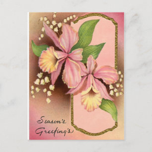 Cartes Pour Fêtes Annuelles Orchidées de Joyeuses Fêtes