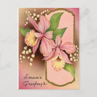 Cartes Pour Fêtes Annuelles Orchidées de Joyeuses Fêtes