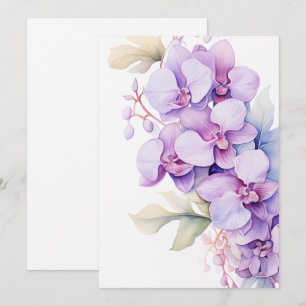 Cartes Pour Fêtes Annuelles Orchidées de lavande Occasions spéciales élégantes