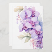 Cartes Pour Fêtes Annuelles Orchidées Lavande Élégantes pour Occasions Spécial (Devant / Derrière)