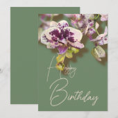 Cartes Pour Fêtes Annuelles Orchidées Tropical Floral Joyeux Anniversaire (Devant / Derrière)