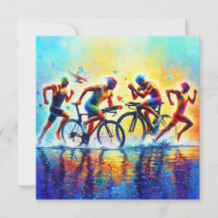 Cartes Pour Fêtes Annuelles Oreiller Triathlon pour les passionnés de sport