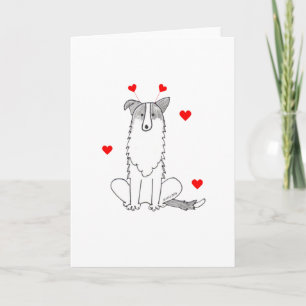 Cartes Pour Fêtes Annuelles Oreilles de border collie Valentine