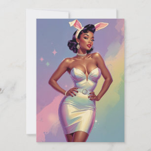 Cartes Pour Fêtes Annuelles Oreilles de lapin de Pâques pin-up noir
