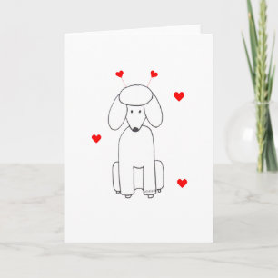 Cartes Pour Fêtes Annuelles Oreilles de Valentine de caniche