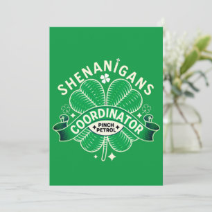Cartes Pour Fêtes Annuelles Organisateur de Shenanigans de la Saint-Patrick
