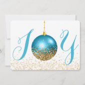 Cartes Pour Fêtes Annuelles Ornament bleu Joie Noël Salutation (Devant)