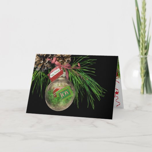 Cartes Pour Fêtes Annuelles Ornament Joie de Vacances (Devant)