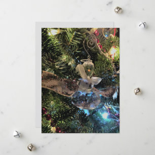 Cartes Pour Fêtes Annuelles Ornement Bonhomme de Neige en Verre sur l'Arbre