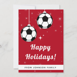 Cartes Pour Fêtes Annuelles Ornement de ballon de football festif rouge suspen