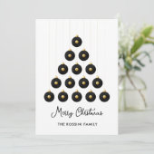 Cartes Pour Fêtes Annuelles Ornement de disque de vinyle noir et or (Debout devant)