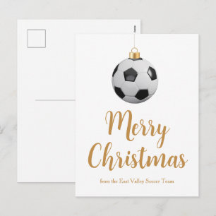 Cartes Pour Fêtes Annuelles Ornement de football personnalisé Joyeux Noël Futb