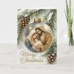 Cartes Pour Fêtes Annuelles Ornement de la Sainte Famille Noël catholique