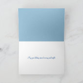 Cartes Pour Fêtes Annuelles Ornement de Noël bleu (Intérieur)