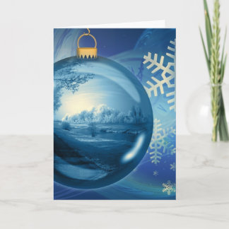 Cartes Pour Fêtes Annuelles Ornement de Noël bleu