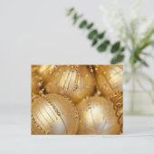 Cartes Pour Fêtes Annuelles Ornement de Noël d'or (Debout devant)