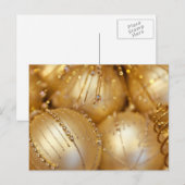Cartes Pour Fêtes Annuelles Ornement de Noël d'or (Devant / Derrière)