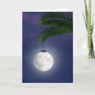 Cartes Pour Fêtes Annuelles Ornement De Noël Lune Sur Palmier