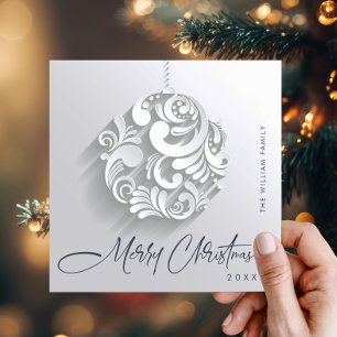 Cartes Pour Fêtes Annuelles Ornement de Noël moderne Salutation simple