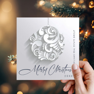 Cartes Pour Fêtes Annuelles Ornement de Noël moderne Salutation simple