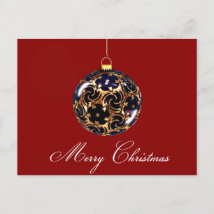 Cartes Pour Fêtes Annuelles Ornement de Noël opulent et voeux étoilés