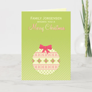 Cartes Pour Fêtes Annuelles Ornement de Noël personnalisé vert