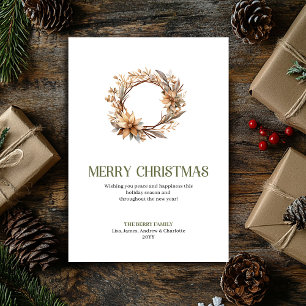 Cartes Pour Fêtes Annuelles Ornement de Noël Sophistiqué Ivoire Or Script