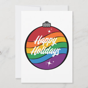 Cartes Pour Fêtes Annuelles Ornement de Noël sous le drapeau arc-en-ciel de la