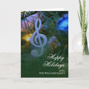 Cartes Pour Fêtes Annuelles Ornement de symbole de musique d'arbre de Noël