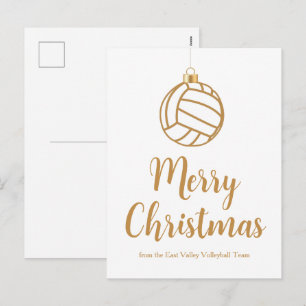 Cartes Pour Fêtes Annuelles Ornement de volleyball en or personnalisé Joyeux N
