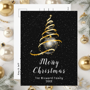 Cartes Pour Fêtes Annuelles Ornement doré et noir Joyeux Noël