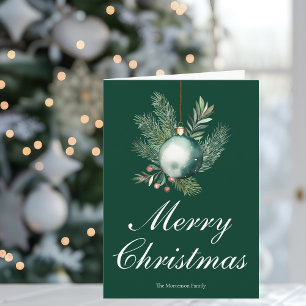 Cartes Pour Fêtes Annuelles Ornement élégant de Noël vert Non Photo