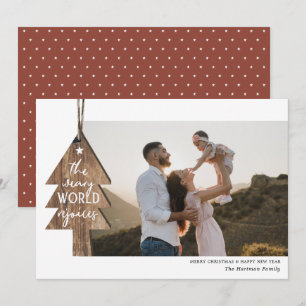 Cartes Pour Fêtes Annuelles Ornement en bois rustique Noël