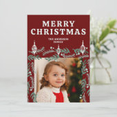 Cartes Pour Fêtes Annuelles Ornement et frontière À feuillage persistant Deux  (Debout devant)