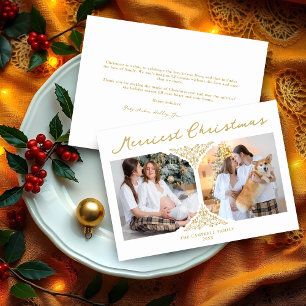 Cartes Pour Fêtes Annuelles Ornement filigrané classique de Noël en or