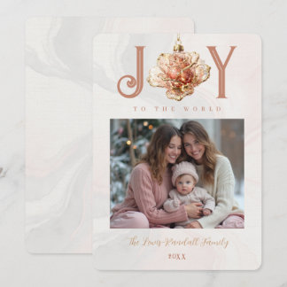 Cartes Pour Fêtes Annuelles Ornement Floral Rose Gold Noël TMF26