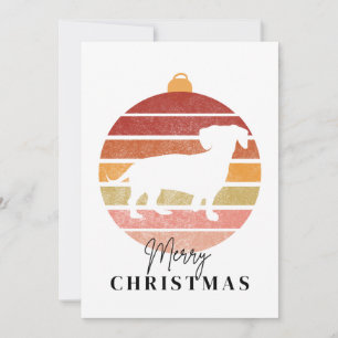 Cartes Pour Fêtes Annuelles Ornement Joyeux Noël Silhouette de chien teckel