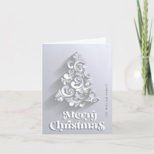 Cartes Pour Fêtes Annuelles Ornement moderne 3D Noël Arbre de voeux