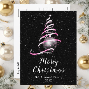 Cartes Pour Fêtes Annuelles Ornement rose et noir Joyeux Noël