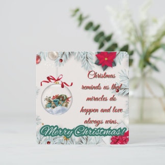 Cartes Pour Fêtes Annuelles Ornement vintage et Poinsettia Noël