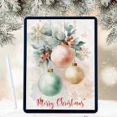 Cartes Pour Fêtes Annuelles Ornements Aquarelle