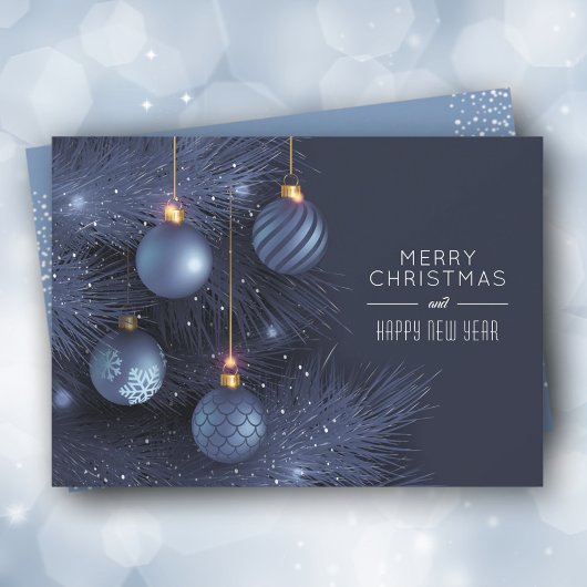 Cartes Pour Fêtes Annuelles Ornements bleus de Noël