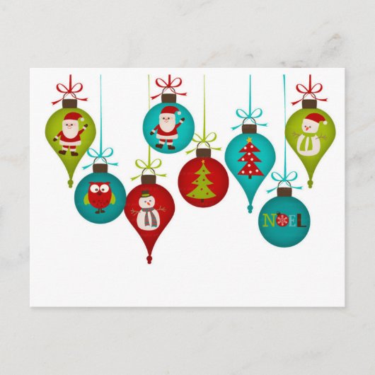 Cartes Pour Fêtes Annuelles Ornements de Noël (Devant)
